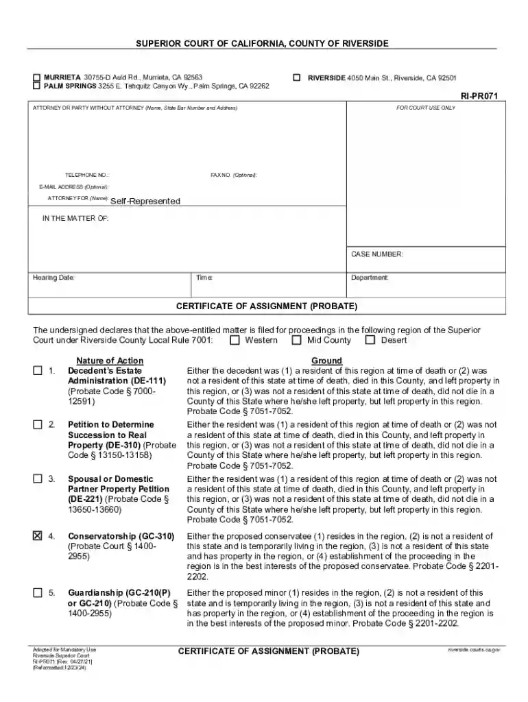 Conservatorship Documents Preview on Page 1