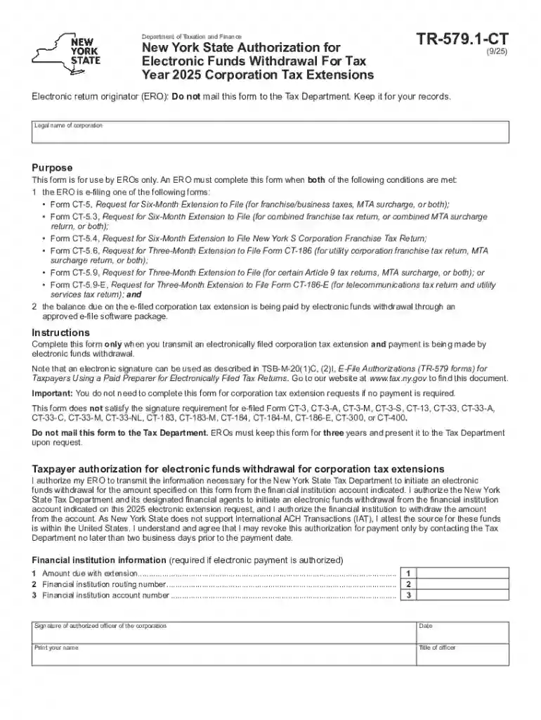 New York State Authorization for TR-579 1-CT Preview on Page 1
