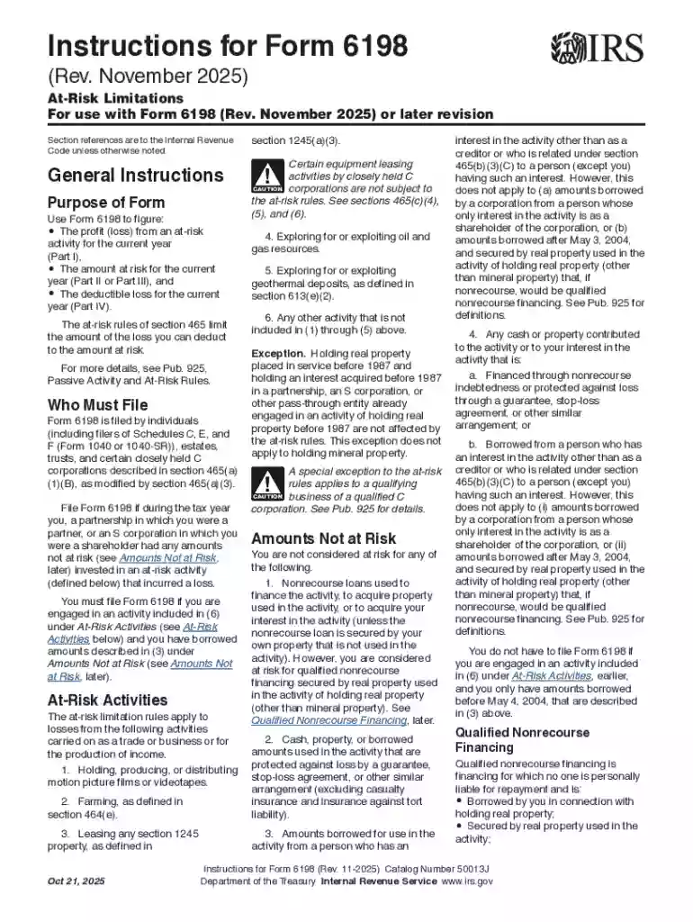 How to File IRS Form 6198: Step-by-Step Guide for At-Risk Preview on Page 1