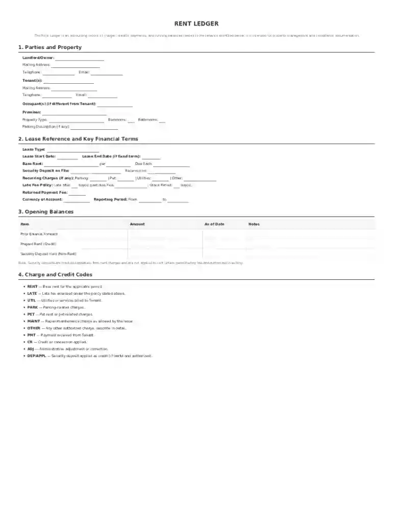 Rent ledger Preview on Page 1