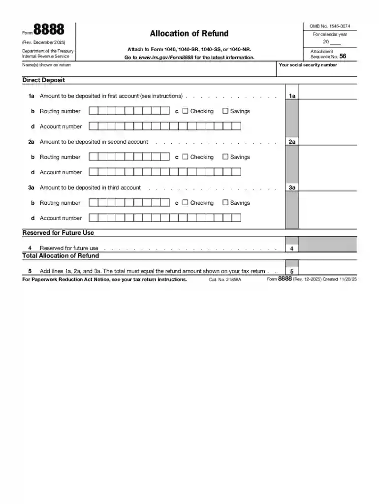 How do I file form 8888, Allocation of Refund? Preview on Page 1
