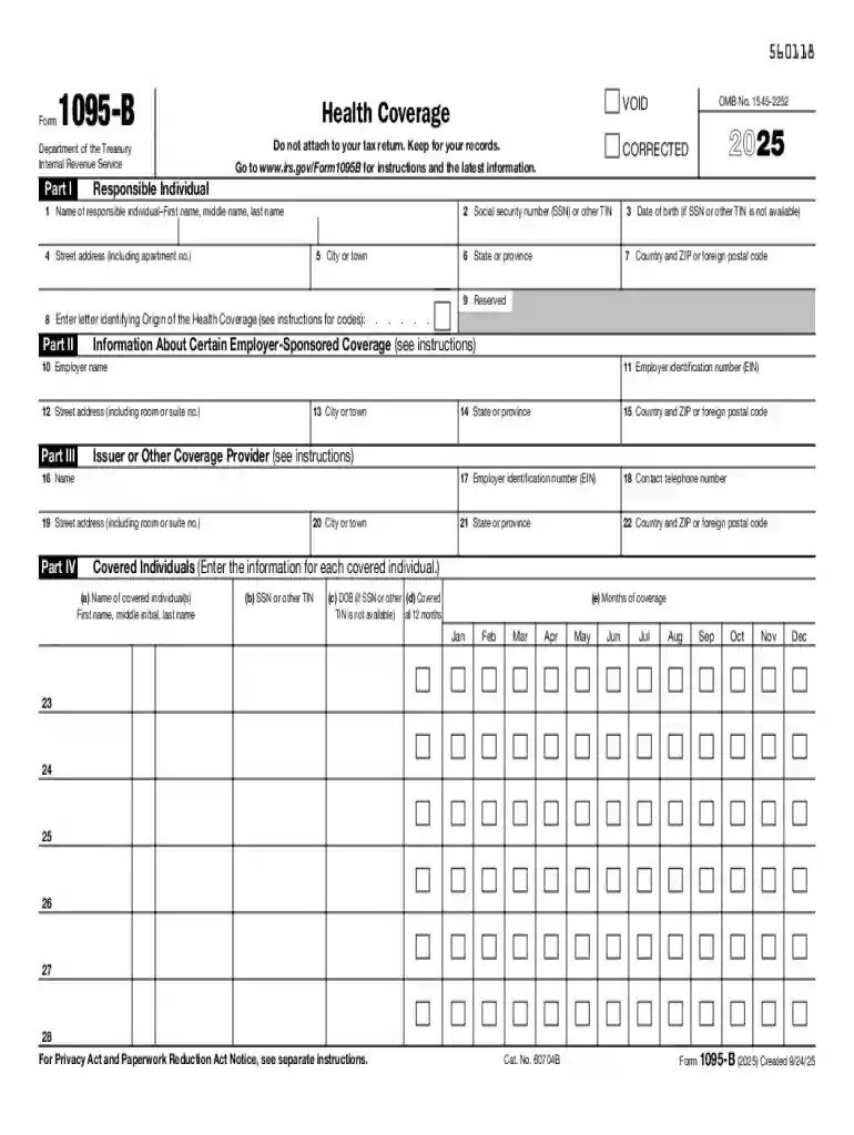 What do I do with Form 1095-B, Health Coverage? Preview on Page 1