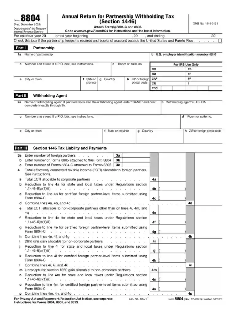 About Form 8805, Foreign Partner's Information Statement Preview on Page 1