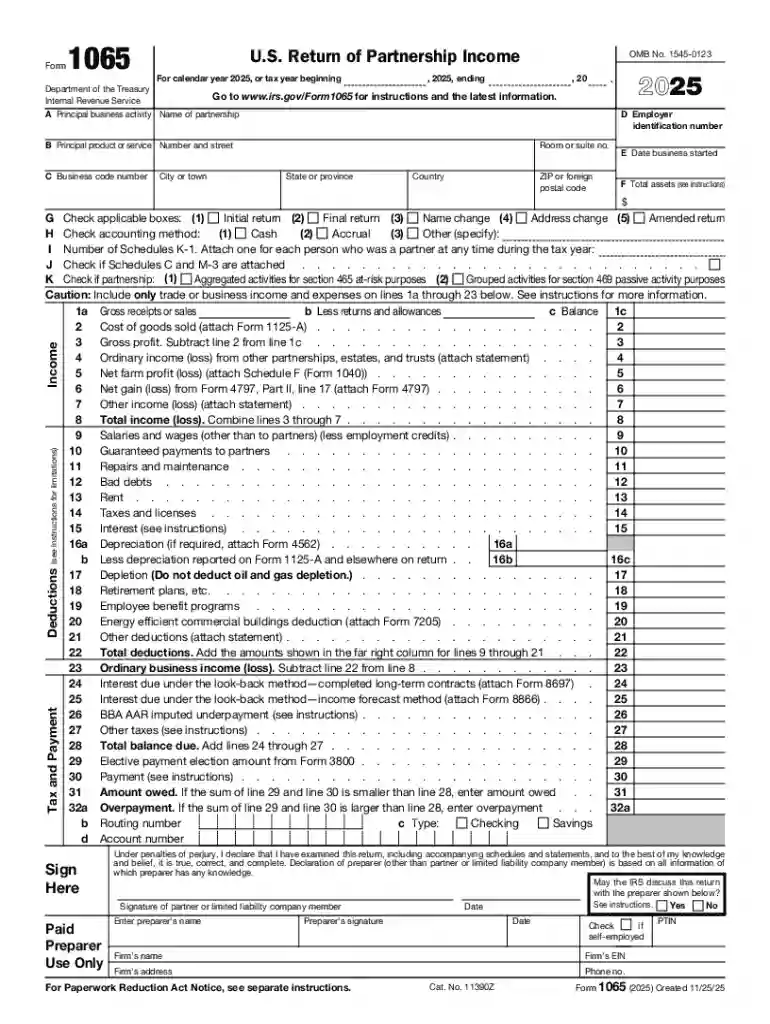 Form 1065: Partnership Tax Return - TurboTax - Intuit Preview on Page 1