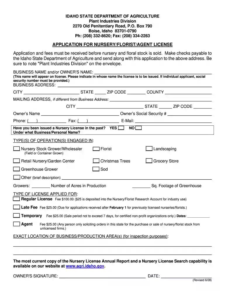 idaho florist license Preview on Page 1