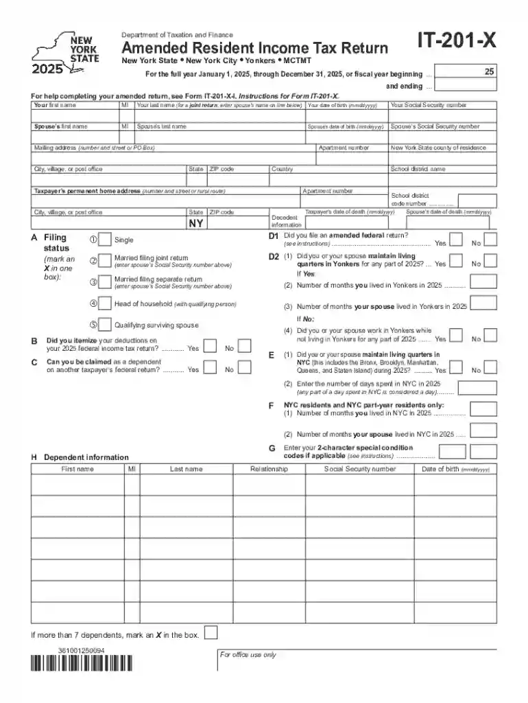 2024 Instructions - Form IT-201, Full-Year Resident Income Tax Preview on Page 1