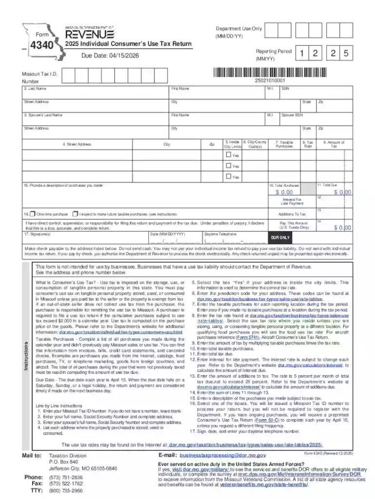 Form 53-C - Consumer's Use Tax Return Preview on Page 1