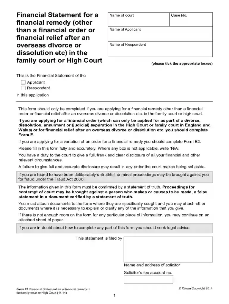 form e1 guidance notes Preview on Page 1