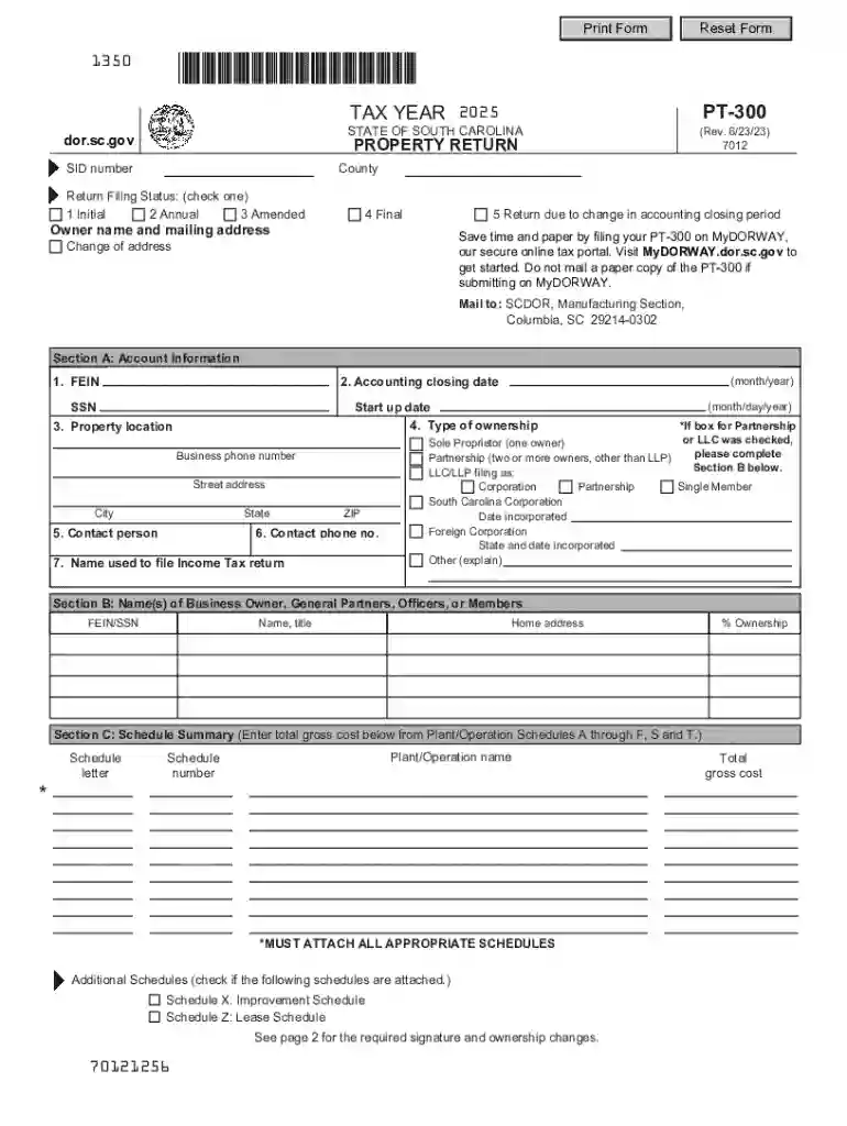 PT-300 TAX YEAR Preview on Page 1