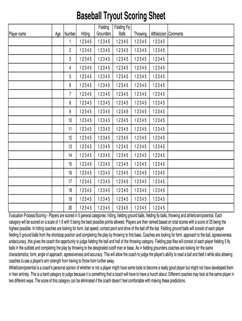 tryout numbers printable Preview on Page 1