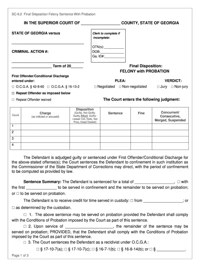 final disposition form georgia Preview on Page 1