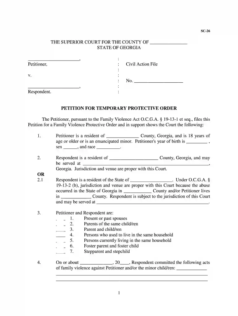 The Petitioner, pursuant to the Family Violence Act at O - georgiacourts Preview on Page 1