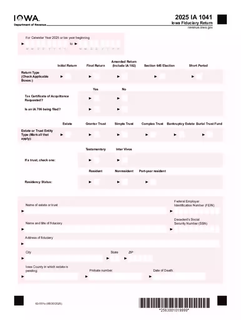 Forms - Fiduciary Tax Preview on Page 1