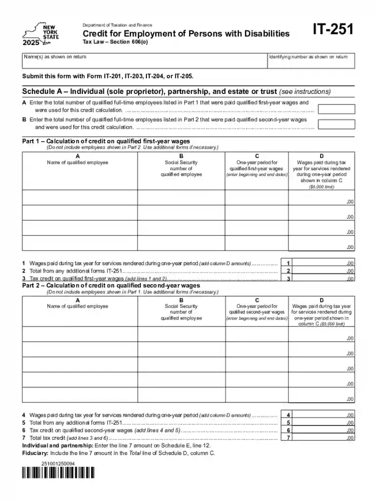 Claim for Credit for Employment of Persons with Disabilities Preview on Page 1