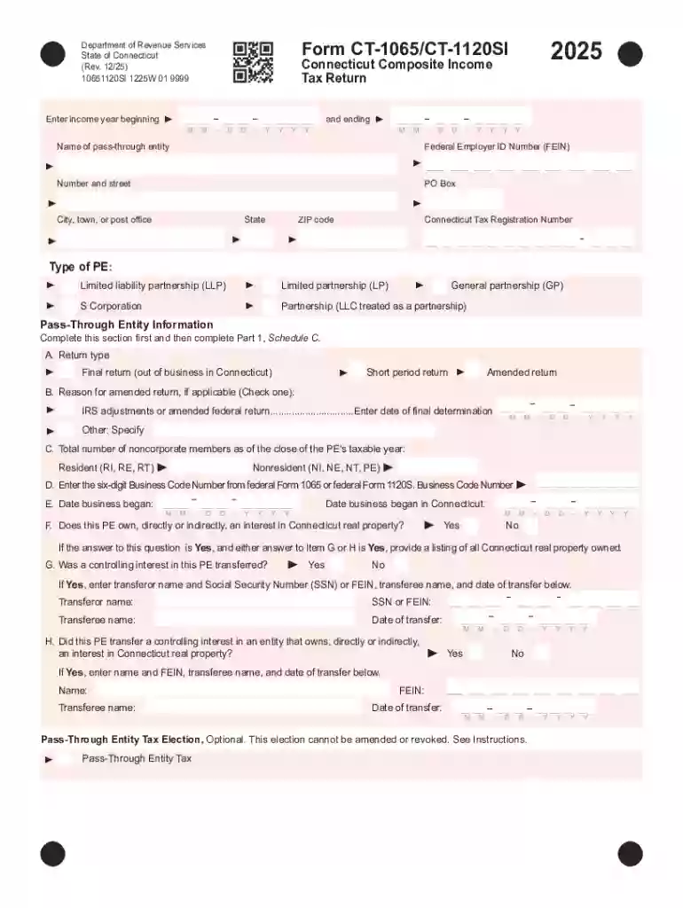 Connecticut Composite Income 2025 Form Preview on Page 1