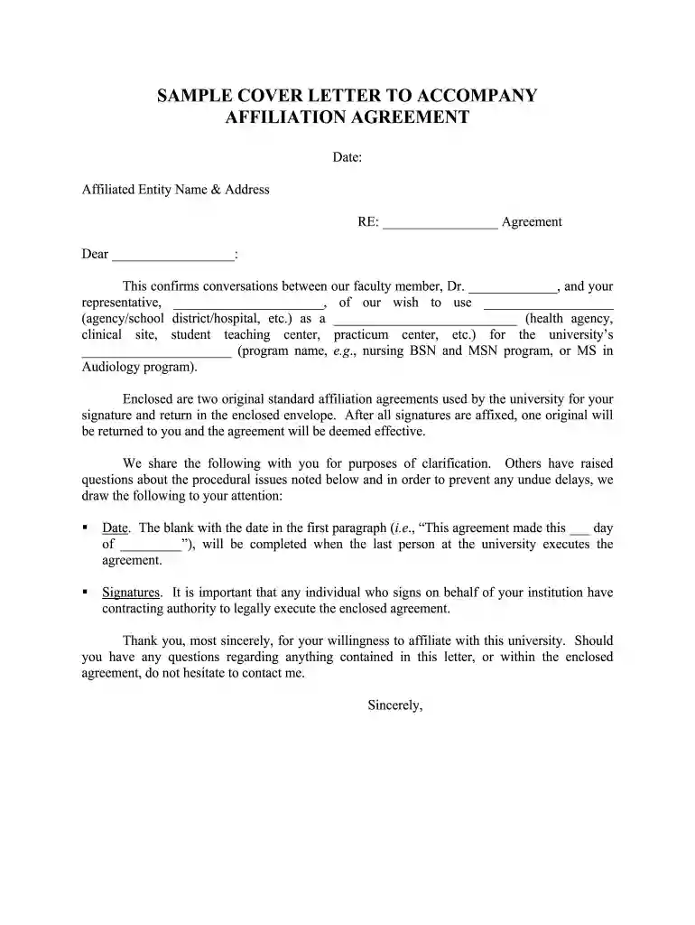 affiliation letter business card Preview on Page 1