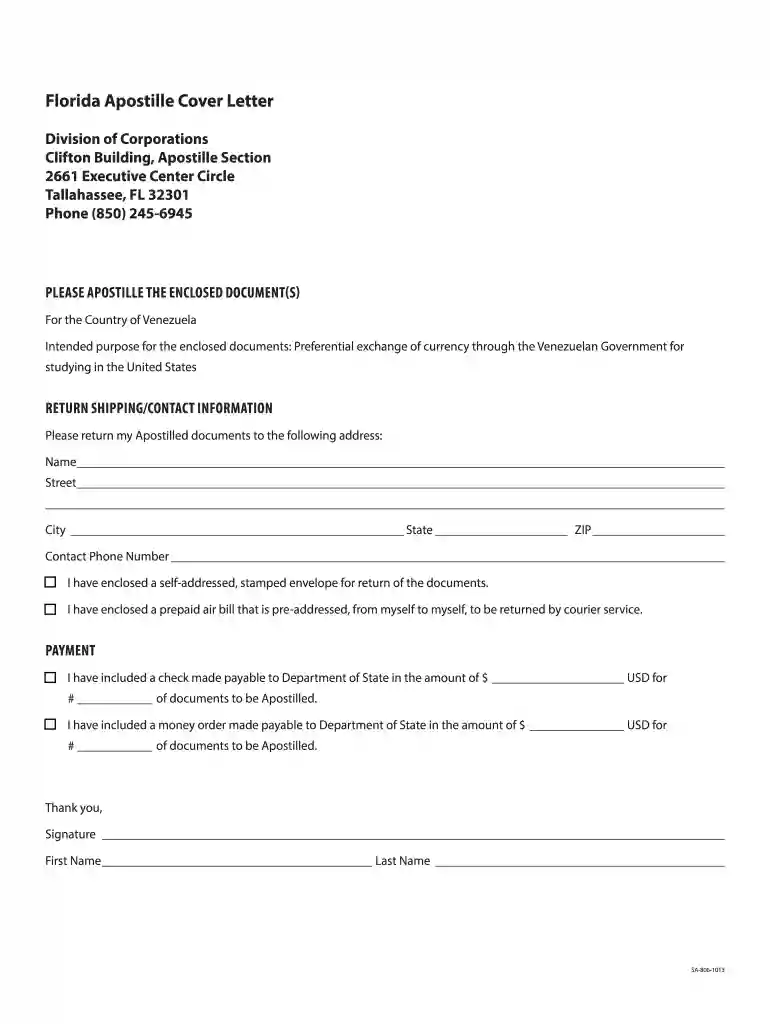 florida apostille request form Preview on Page 1