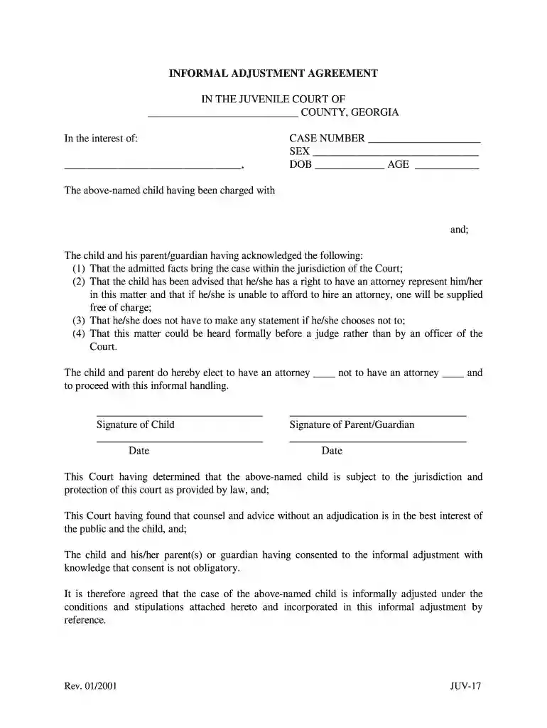 informal adjustment juvenile Preview on Page 1