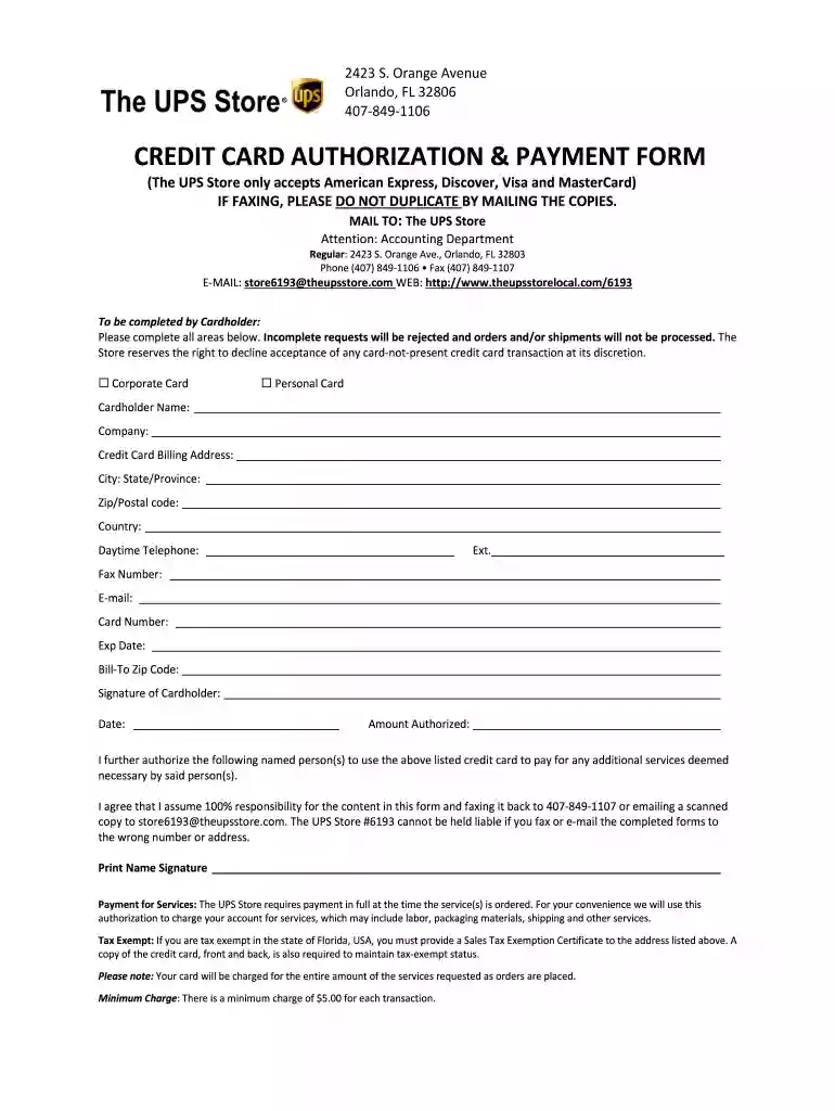 authorization letter to receive credit card Preview on Page 1