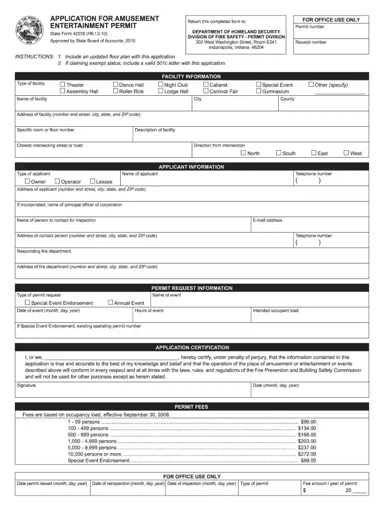 indiana entertainment permit Preview on Page 1