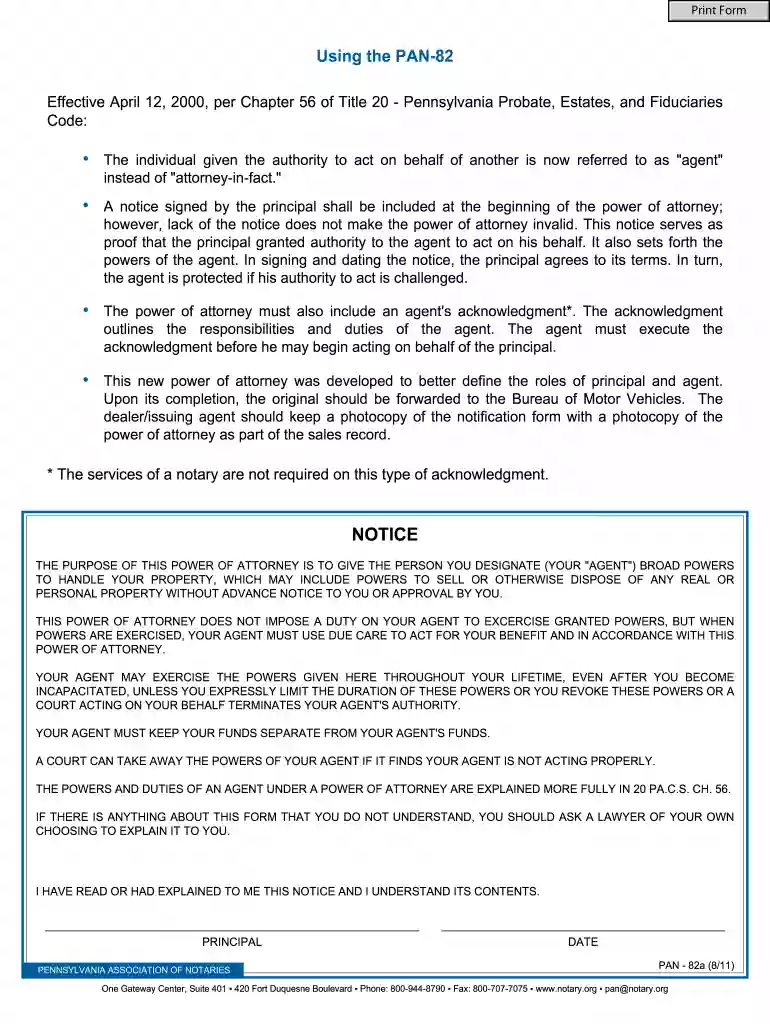 pennsylvania power of attorney form 2022 Preview on Page 1