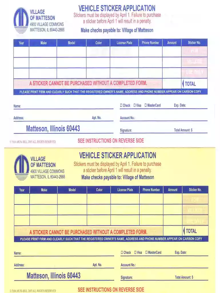 matteson city sticker Preview on Page 1