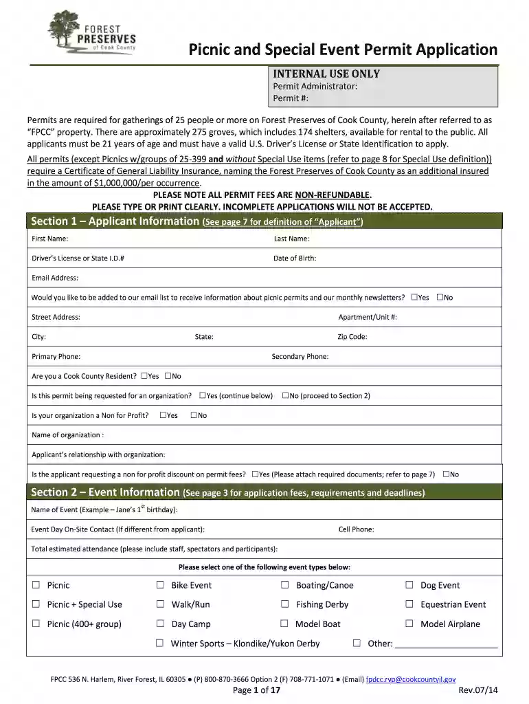 application for picnic Preview on Page 1