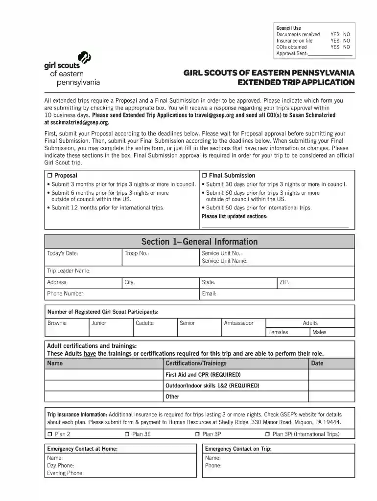 extended trip application Preview on Page 1
