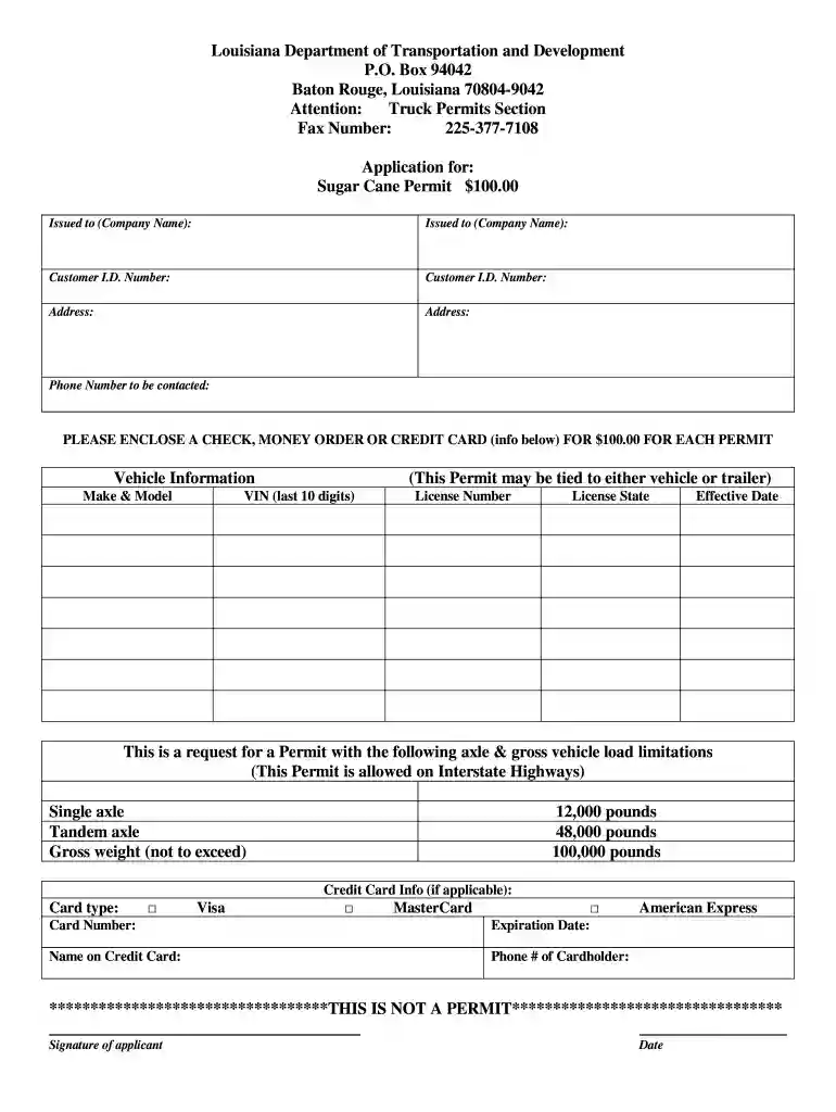 sugar cane permit development Preview on Page 1