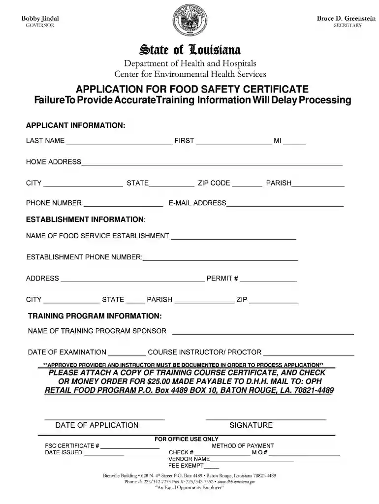 certification for food safety Preview on Page 1