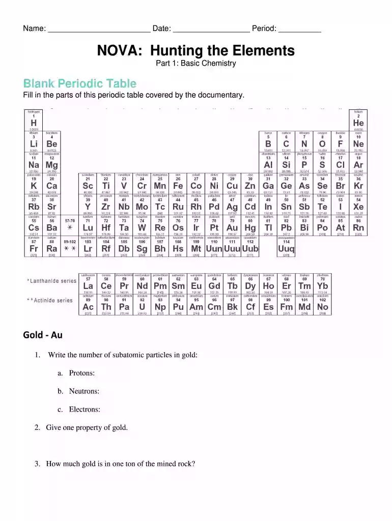 hunting elements answer key Preview on Page 1