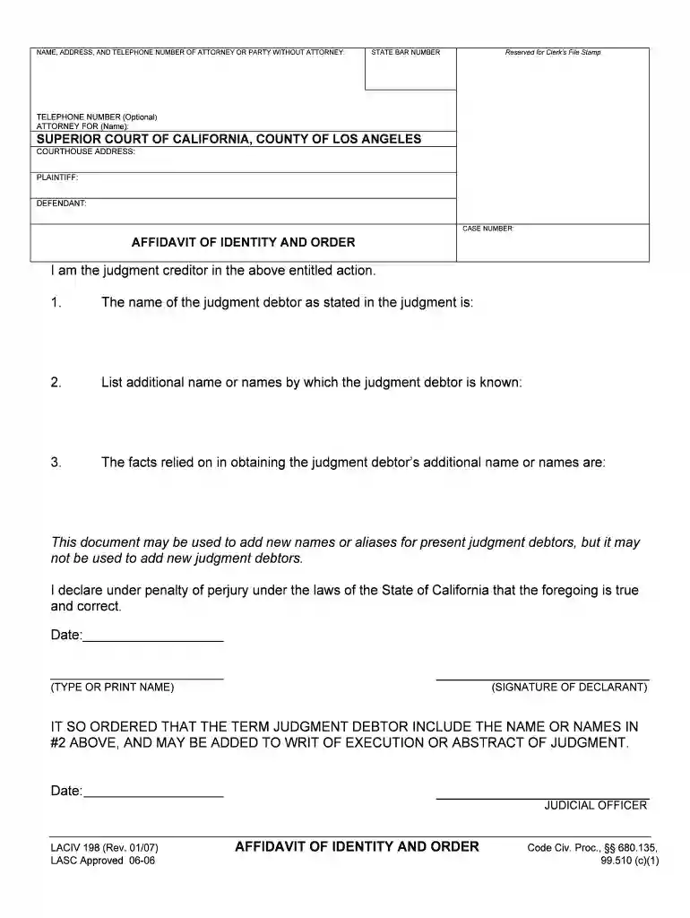 affidavit of intruder form Preview on Page 1