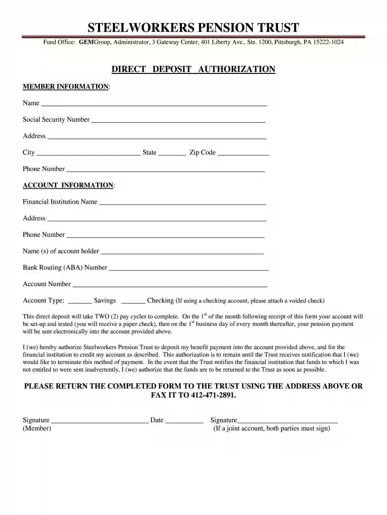 steelworkers pension trust login Preview on Page 1