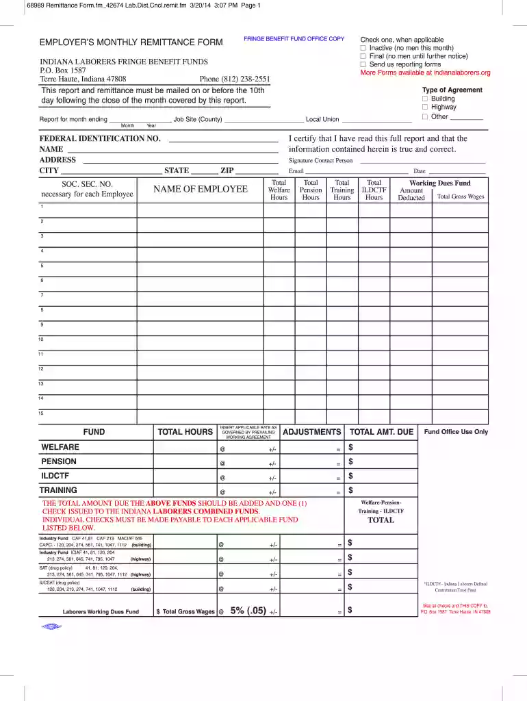 indiana laborers defined contribution trust fund Preview on Page 1