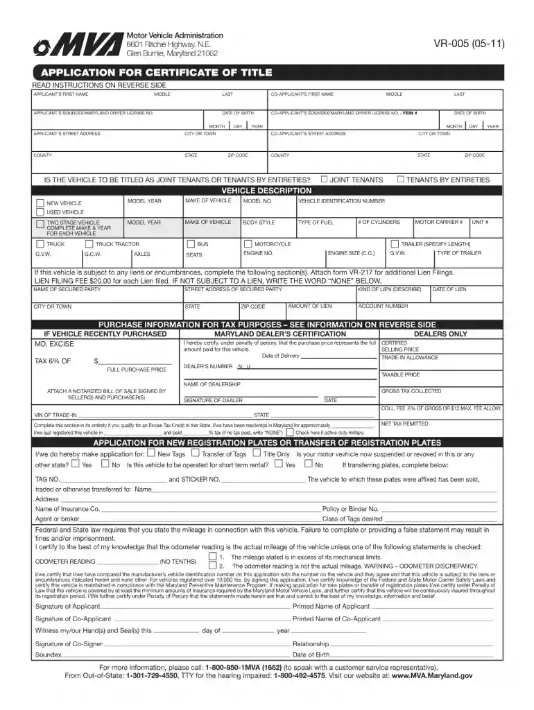 mva form vr 461 Preview on Page 1