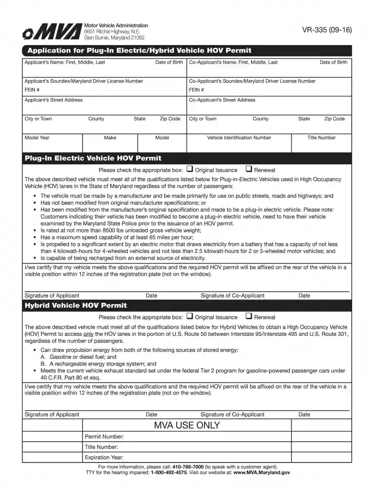 mva form vr 461 Preview on Page 1