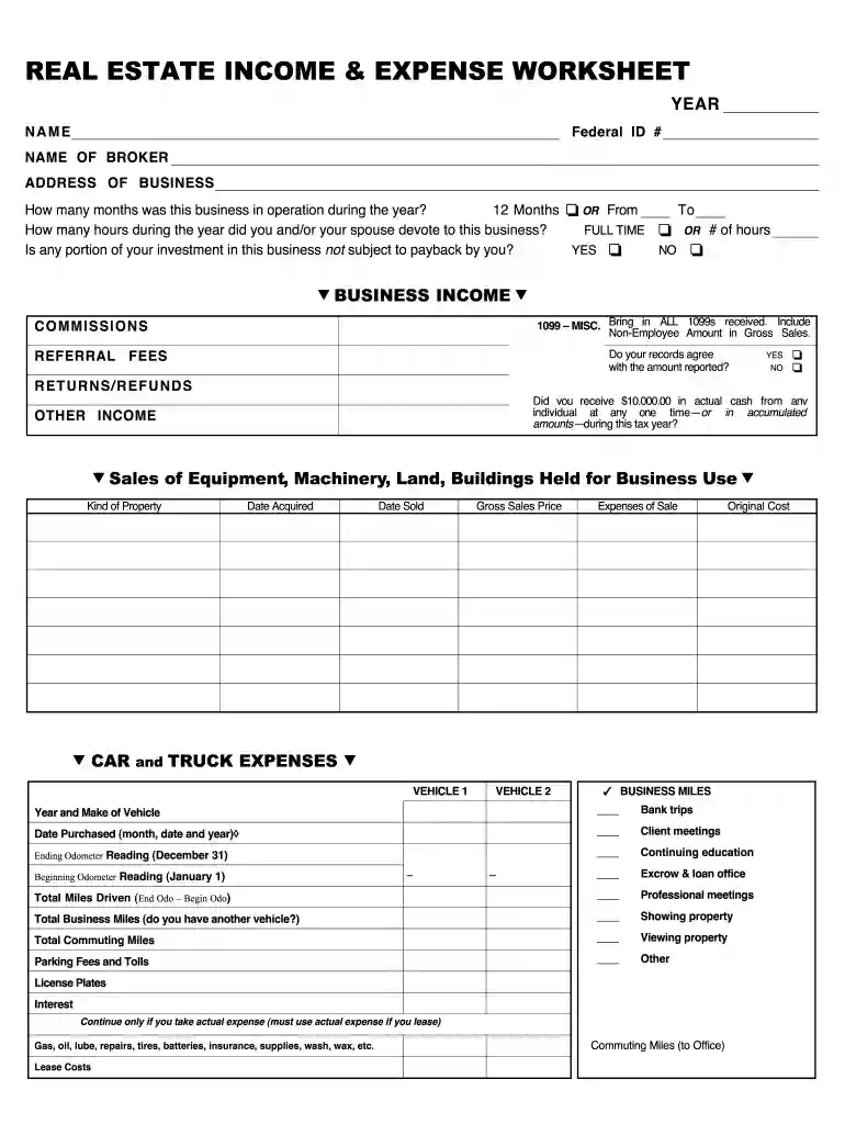 BEAUTY & BARBER INDUSTRY INCOME & EXPENSE WORKSHEET Preview on Page 1