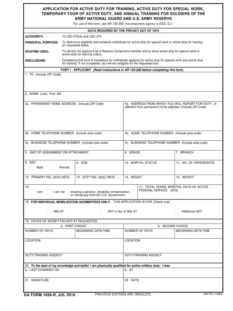 da form 1058 Preview on Page 1