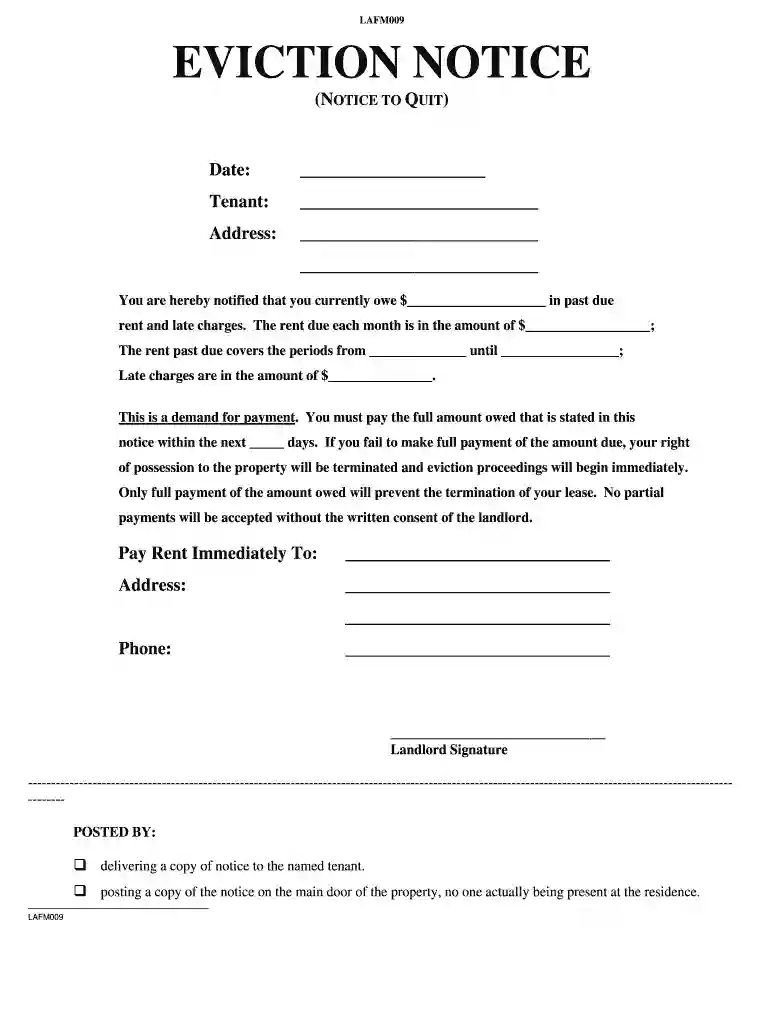 eviction notice template Preview on Page 1