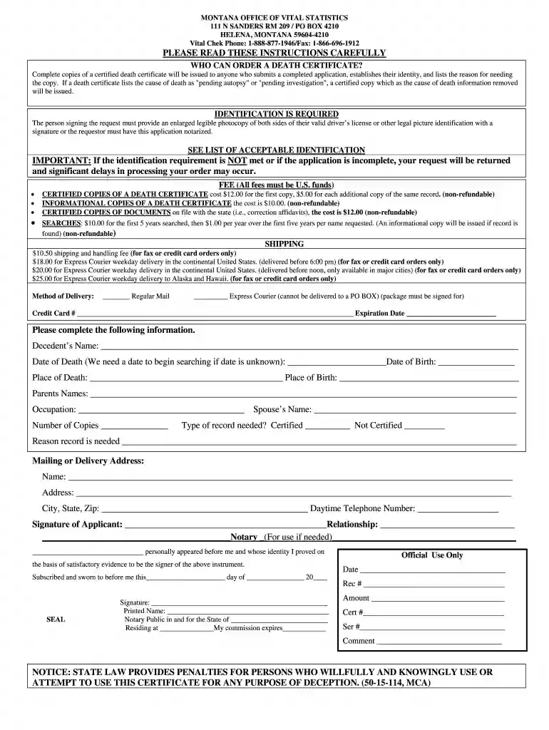 fillable death certificate Preview on Page 1