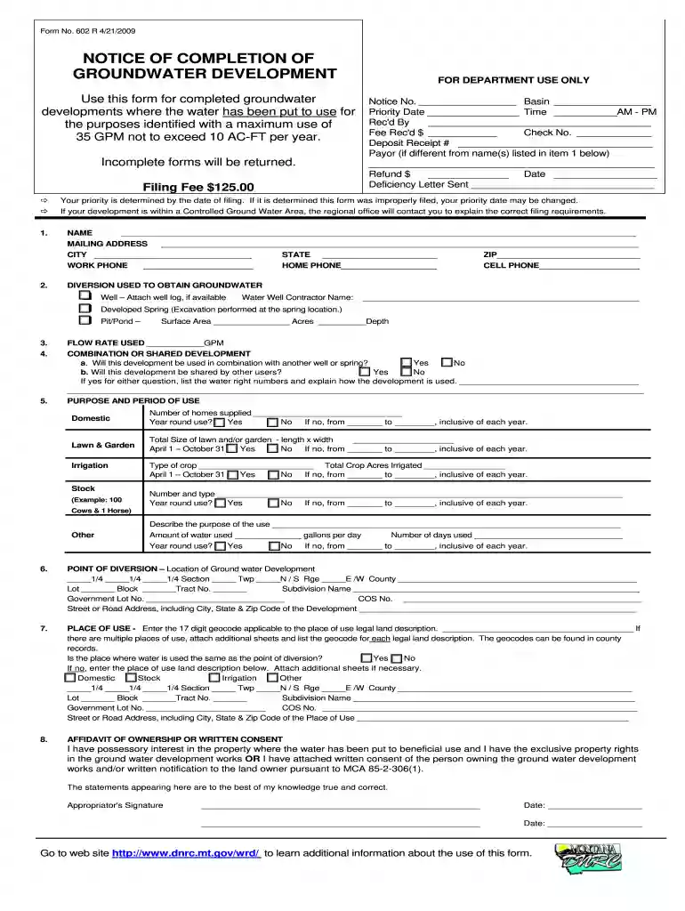 dnrc water right forms Preview on Page 1
