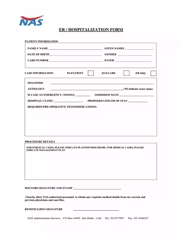 nas reimbursement form Preview on Page 1