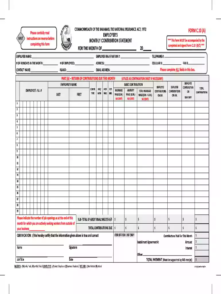 c10 a form Preview on Page 1