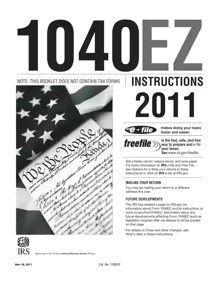 2011 1040ez instructions form Preview on Page 1
