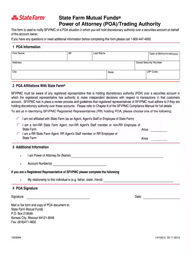 state farm power of attorney form Preview on Page 1
