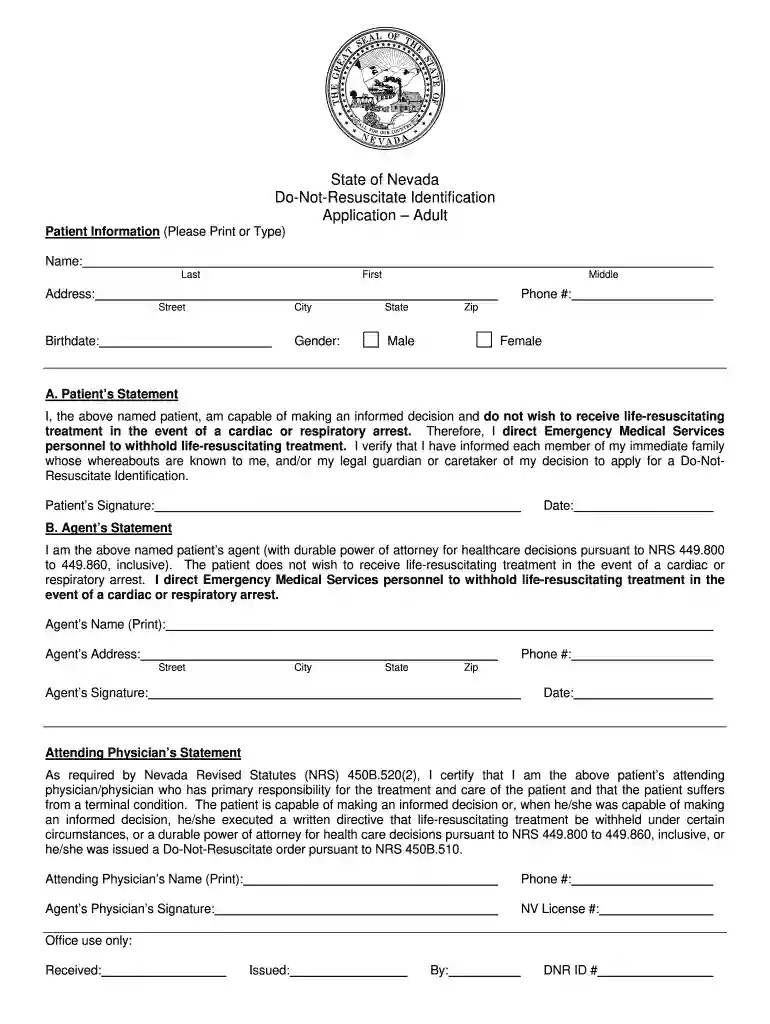 nevada dnr form Preview on Page 1