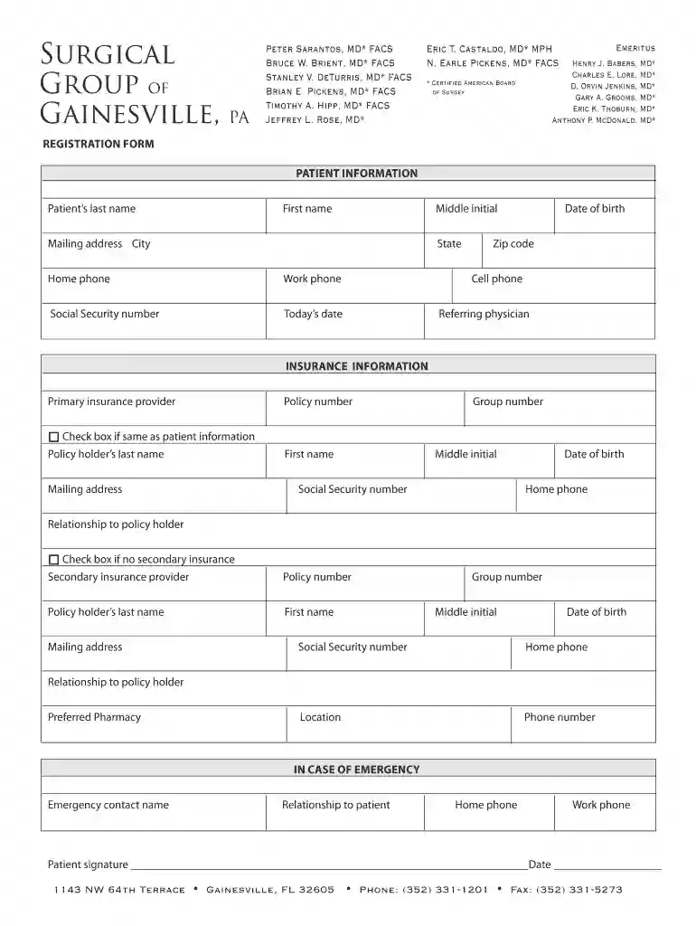 New Patient forms Preview on Page 1