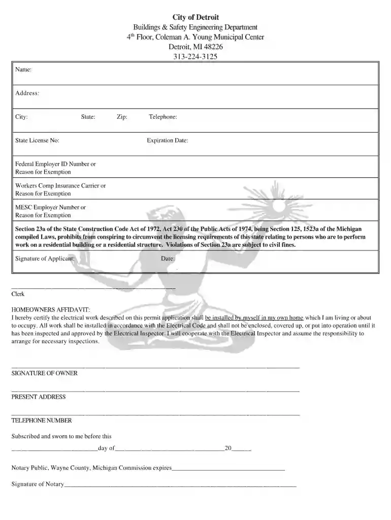 detroit electrical permit Preview on Page 1