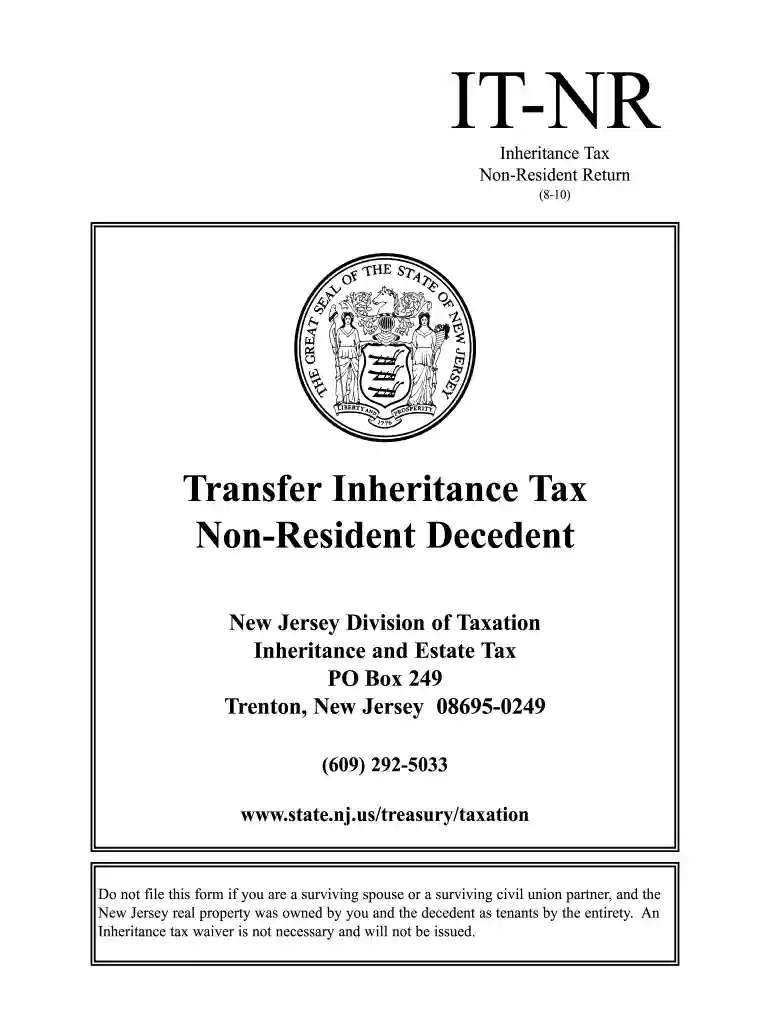 nj inheritance tax return form Preview on Page 1