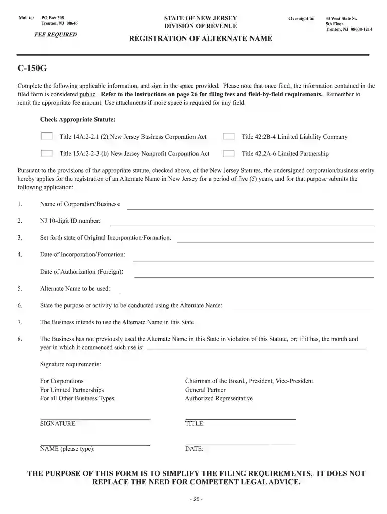 form c 150g Preview on Page 1